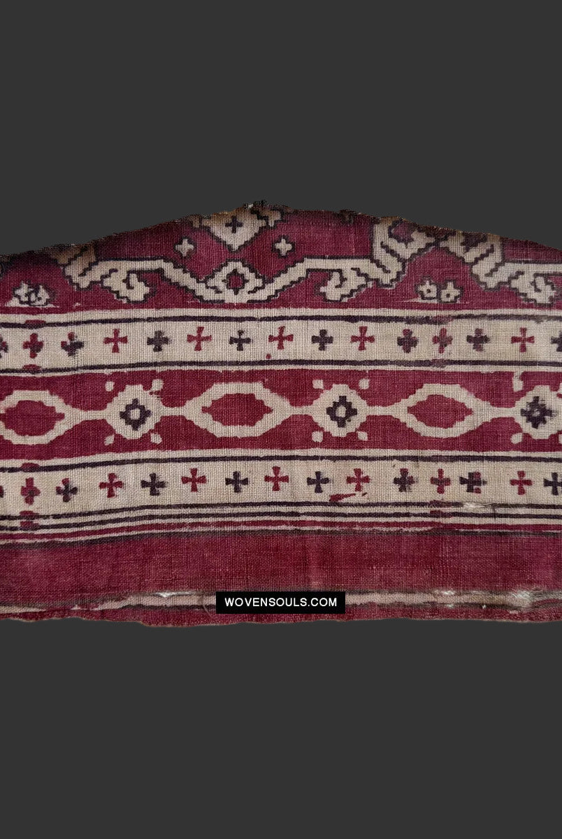 1898 Antique Indian Trade Textile Patola print Toraja Fragment-Museum-quality Decor and Ethnographic Art Gallery