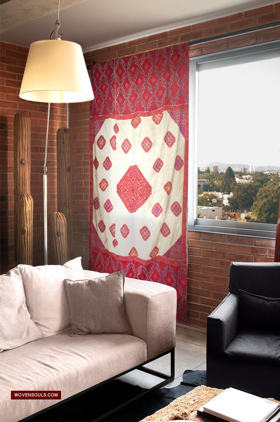 1065 Stunning Antique Weddding Shawl Textile with Embroidery from Swat Valley-WOVENSOULS Antique Textiles & Art Gallery