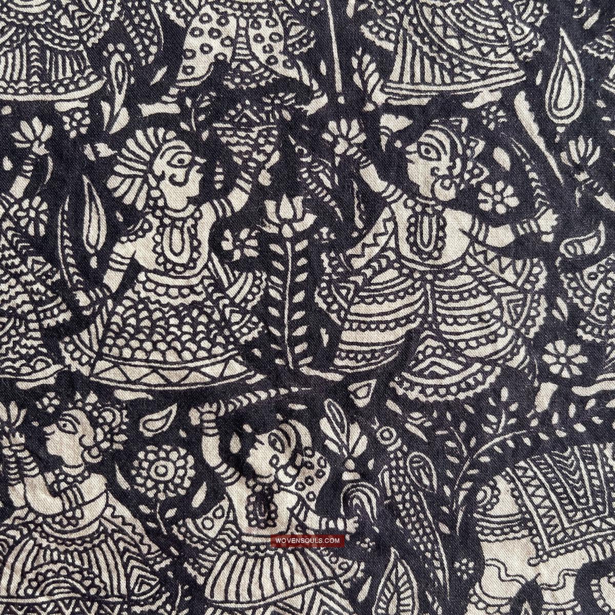 1117 Superfine Kalamkari Artwork - Museum Quality-WOVENSOULS Antique Textiles & Art Gallery