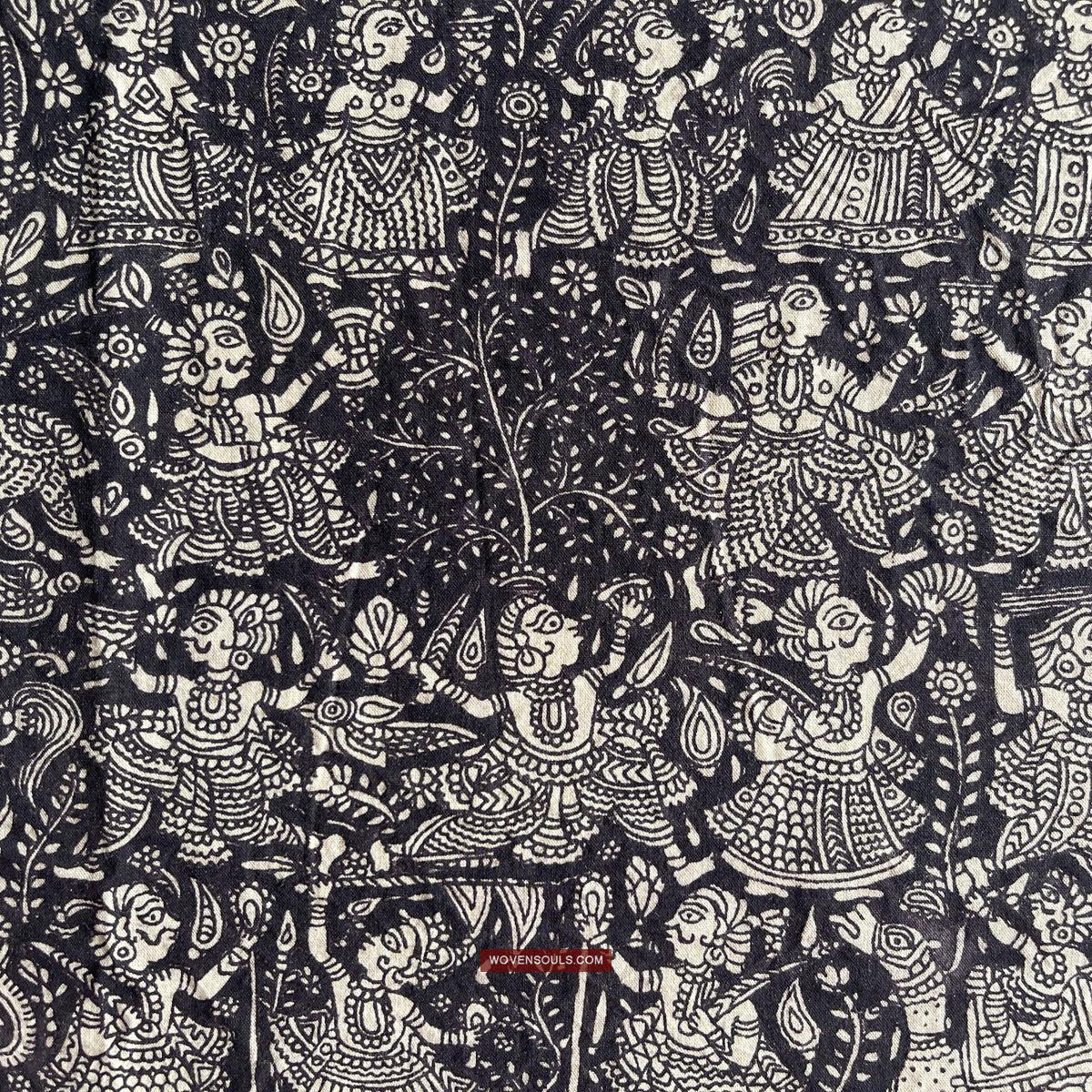 1117 Superfine Kalamkari Artwork - Museum Quality-WOVENSOULS Antique Textiles & Art Gallery