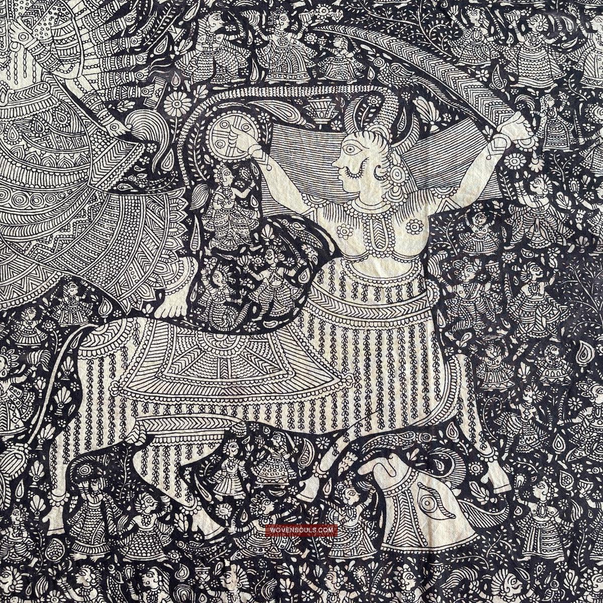 1117 Superfine Kalamkari Artwork - Museum Quality-WOVENSOULS Antique Textiles & Art Gallery