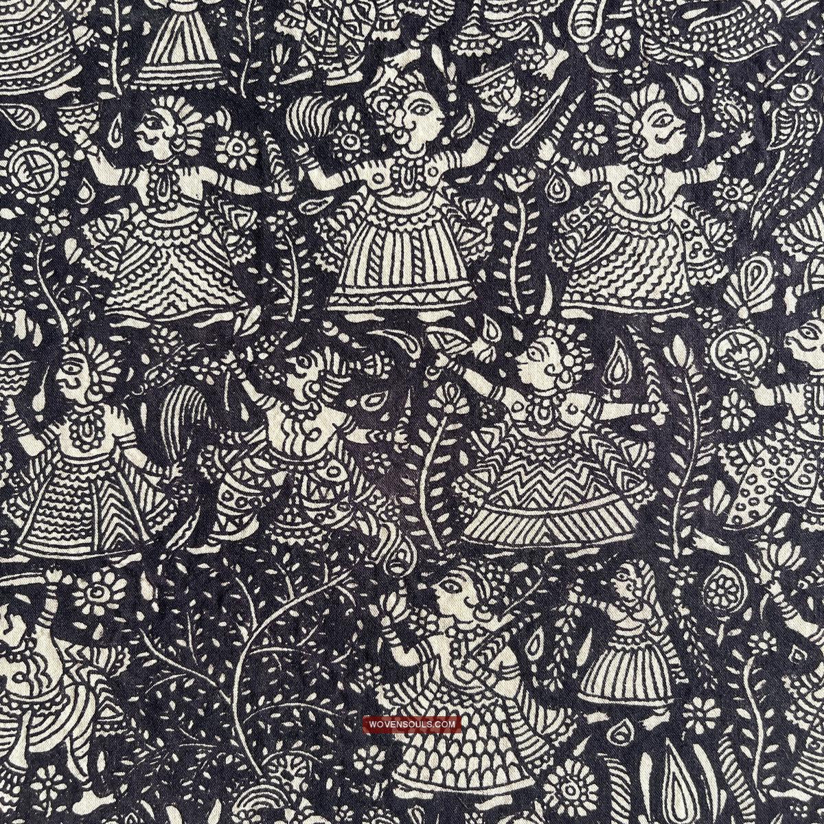 1117 Superfine Kalamkari Artwork - Museum Quality-WOVENSOULS Antique Textiles & Art Gallery