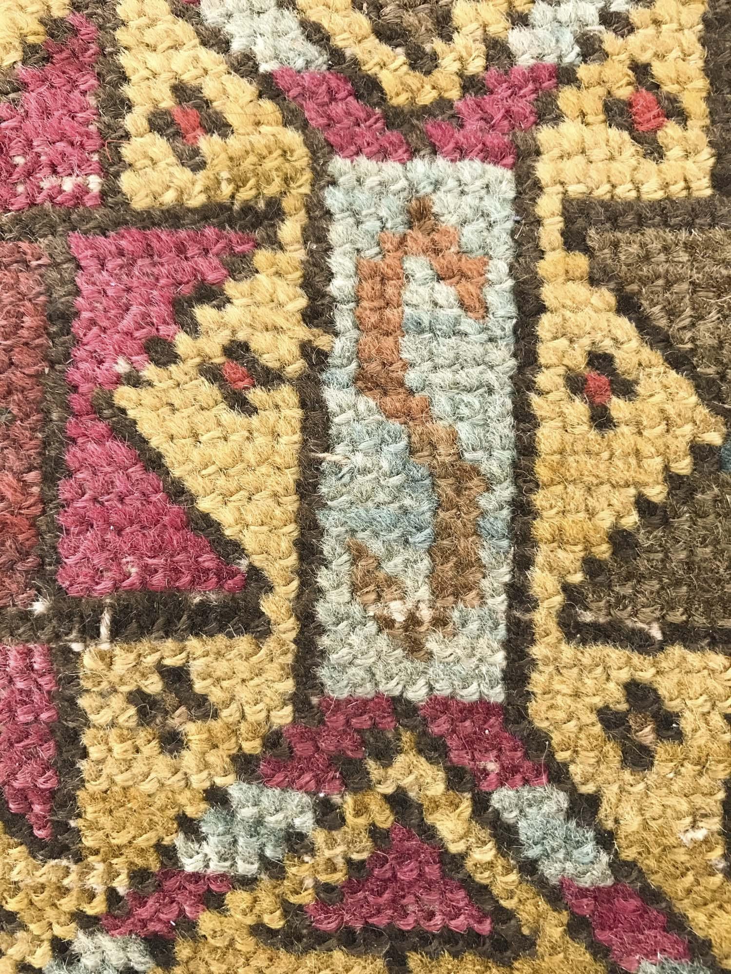 115 Antique Star Lattice Gendge Rug - Gallery-2-WOVENSOULS Antique Textiles & Art Gallery