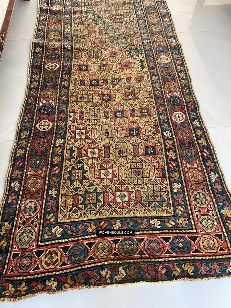 115 Antique Star Lattice Gendge Rug - Gallery-2-WOVENSOULS Antique Textiles & Art Gallery