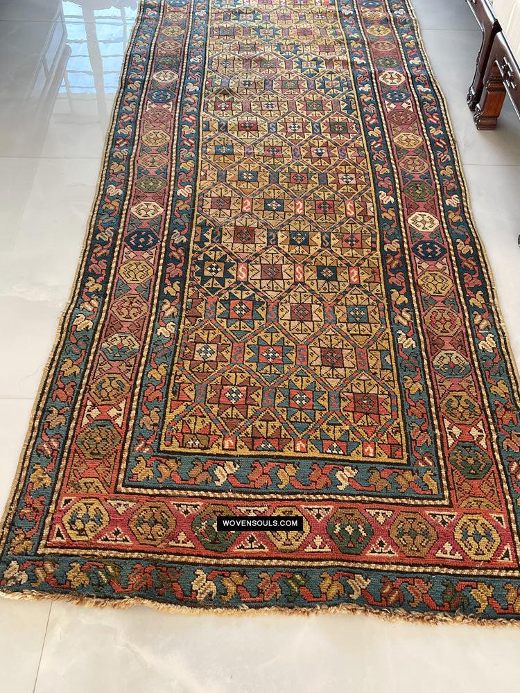 115 Antique Star Lattice Gendge Rug - Gallery-2-WOVENSOULS Antique Textiles & Art Gallery