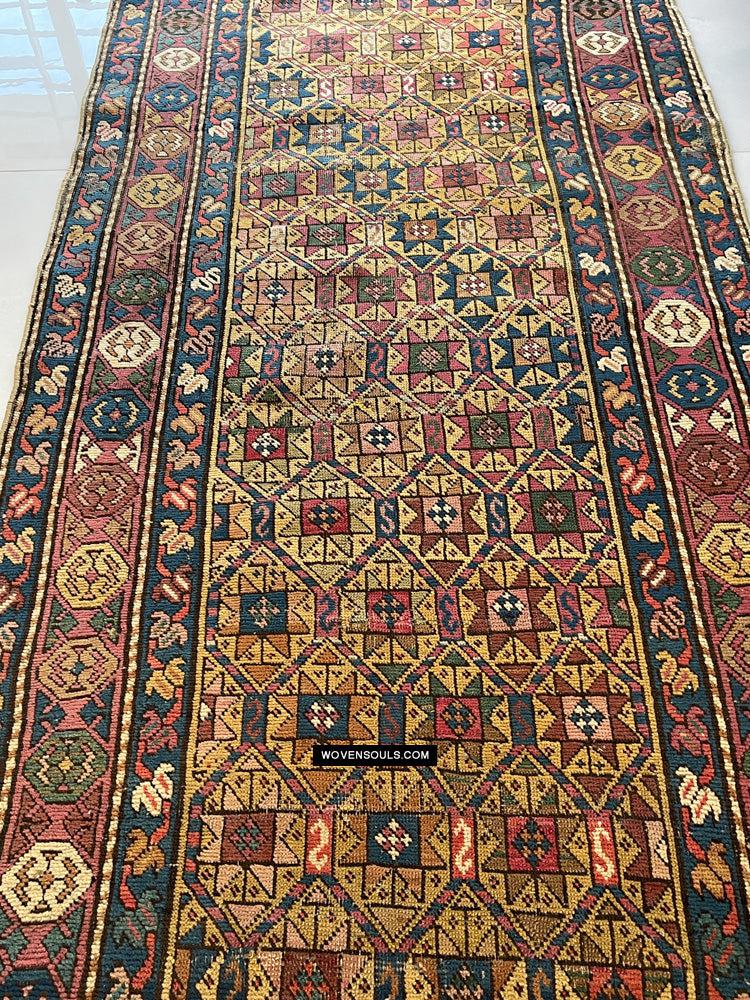 115 Antique Star Lattice Gendge Rug - Gallery-2-WOVENSOULS Antique Textiles & Art Gallery