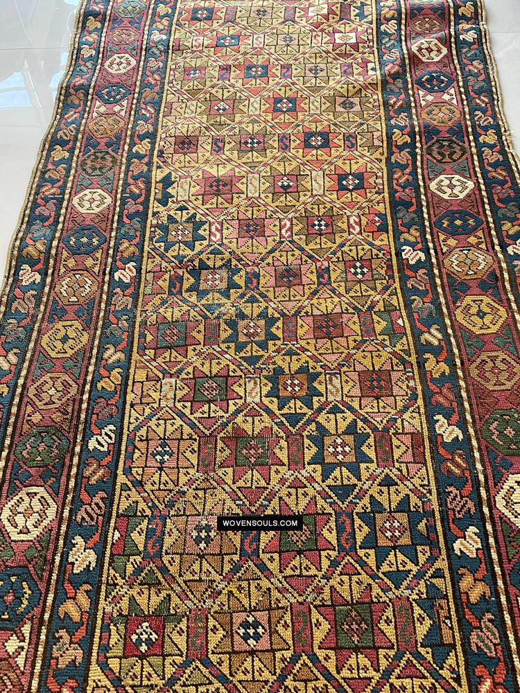 115 Antique Star Lattice Gendge Rug - Gallery-2-WOVENSOULS Antique Textiles & Art Gallery