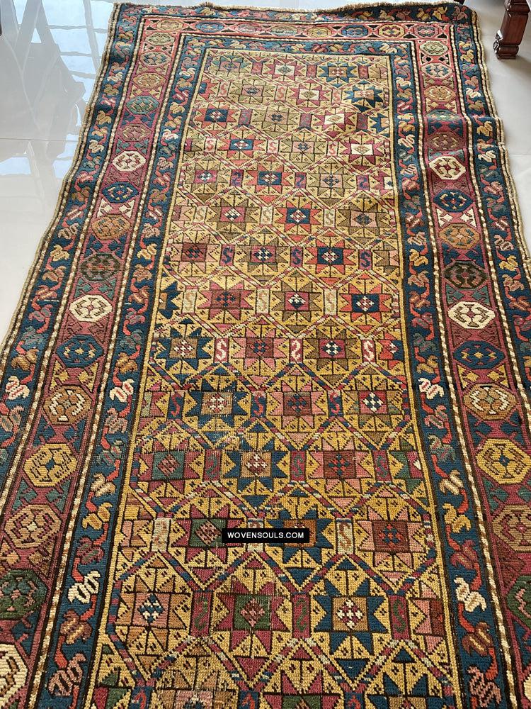 115 Antique Star Lattice Gendge Rug - Gallery-2-WOVENSOULS Antique Textiles & Art Gallery