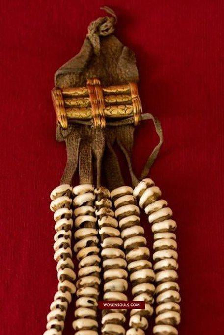 124 Antique Tibetan Nomadic Belt Cowrie Shell Ornament Jewelry - SOLD-WOVENSOULS-Antique-Vintage-Textiles-Art-Decor