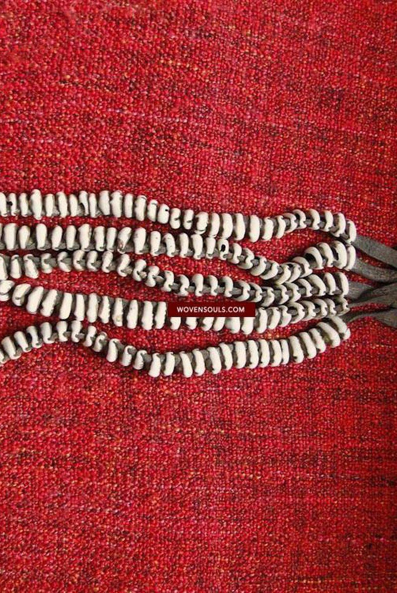 124 Antique Tibetan Nomadic Belt Cowrie Shell Ornament Jewelry - SOLD-WOVENSOULS-Antique-Vintage-Textiles-Art-Decor