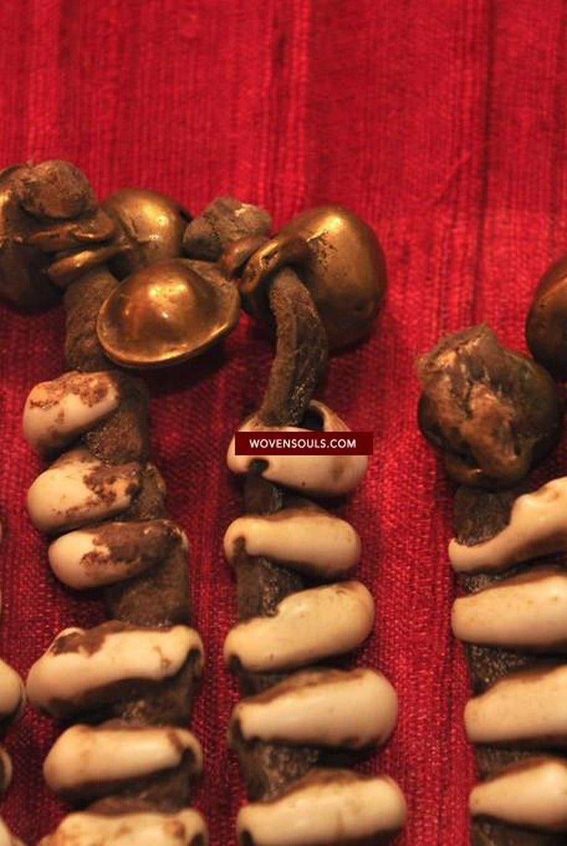 124 Antique Tibetan Nomadic Belt Cowrie Shell Ornament Jewelry - SOLD-WOVENSOULS-Antique-Vintage-Textiles-Art-Decor