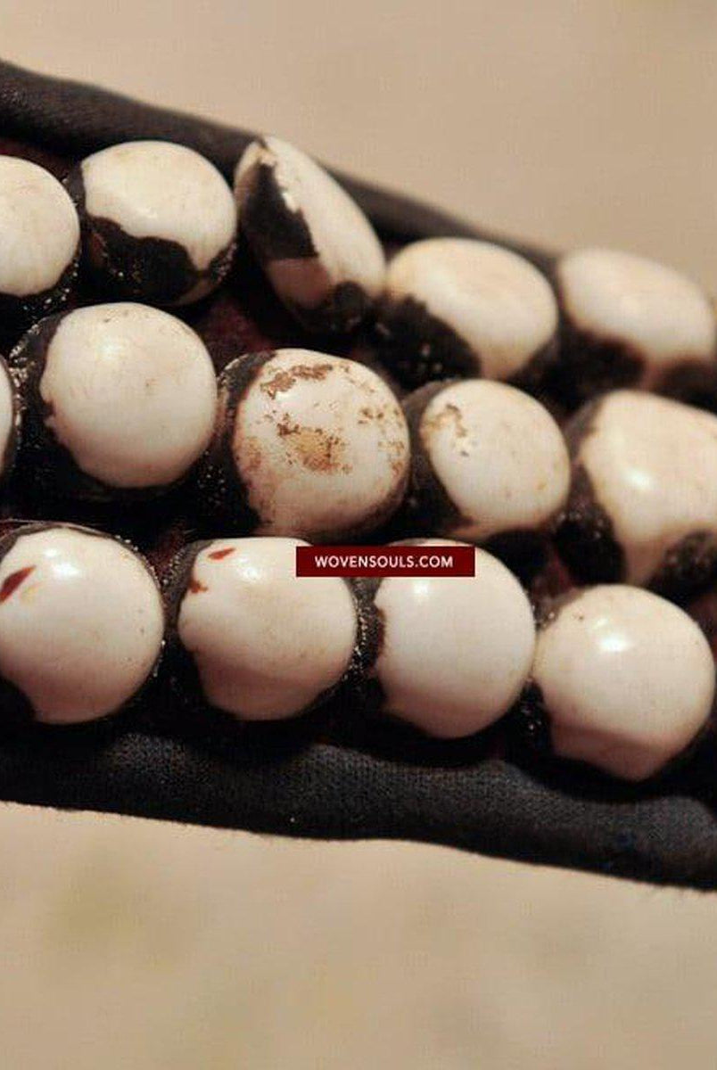 125 Antique Tibetan Nomad's White Coral Belt-WOVENSOULS-Antique-Vintage-Textiles-Art-Decor