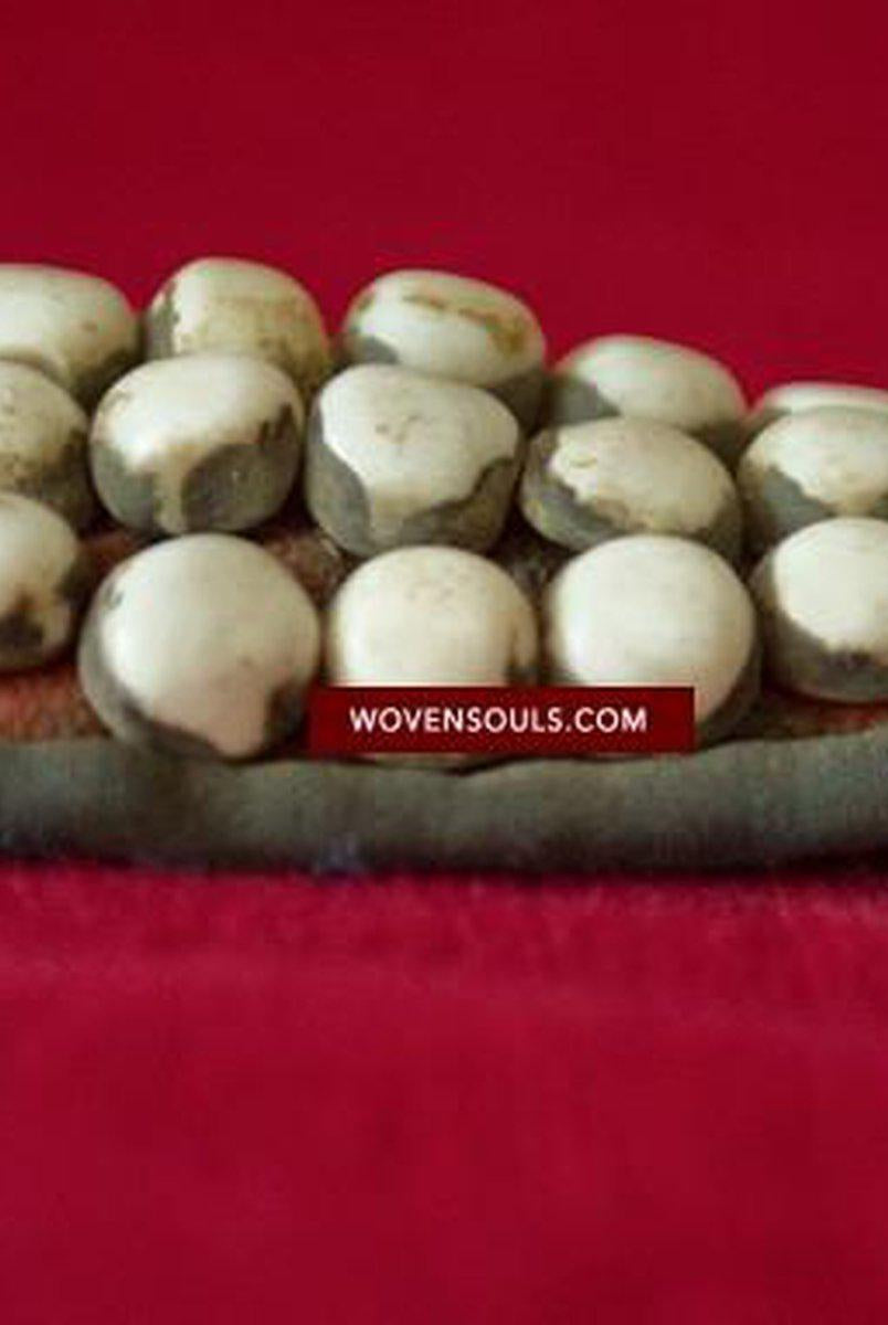 125 Antique Tibetan Nomad's White Coral Belt-WOVENSOULS-Antique-Vintage-Textiles-Art-Decor