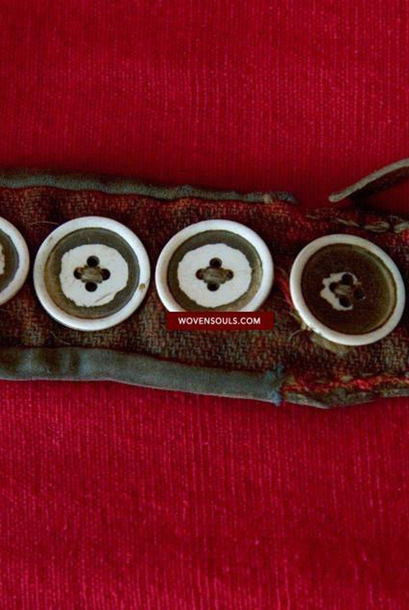 125 Antique Tibetan Nomad's White Coral Belt-WOVENSOULS-Antique-Vintage-Textiles-Art-Decor