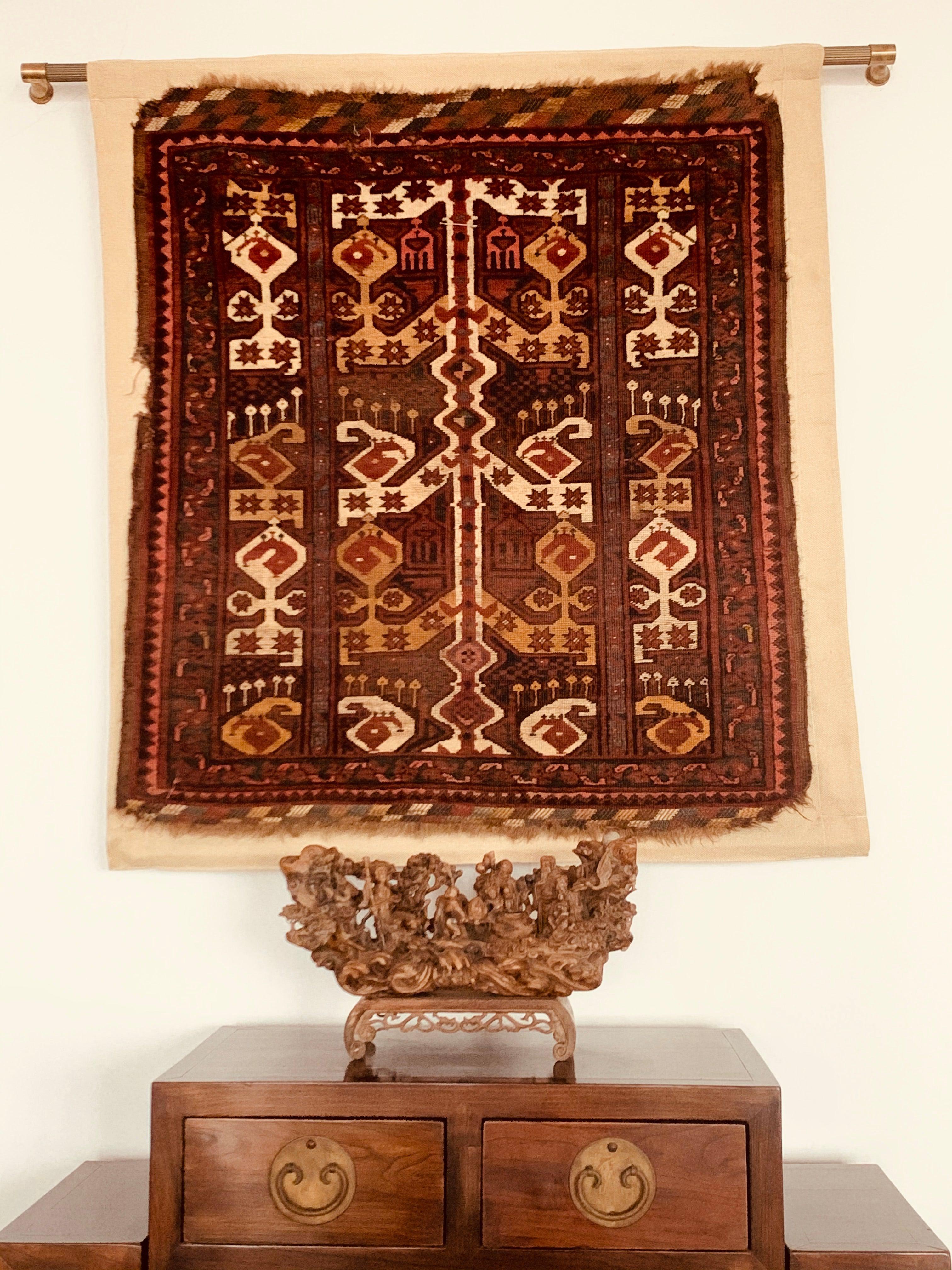 1262 Small Antique Ersari Beshir Khali Rug w Ikat Design - Gallery-2-WOVENSOULS Antique Textiles & Art Gallery