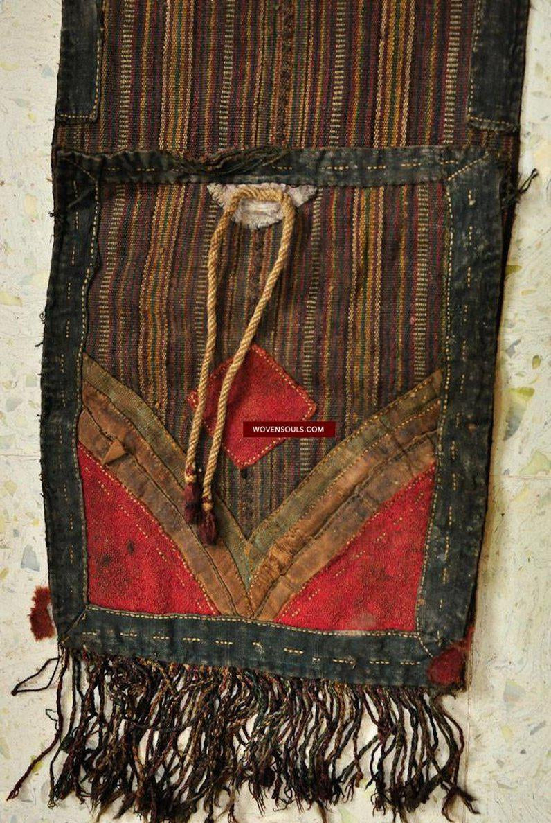 127 SOLD Tibetan Nomad's Double Salt Bag - Chanthang-WOVENSOULS-Antique-Vintage-Textiles-Art-Decor