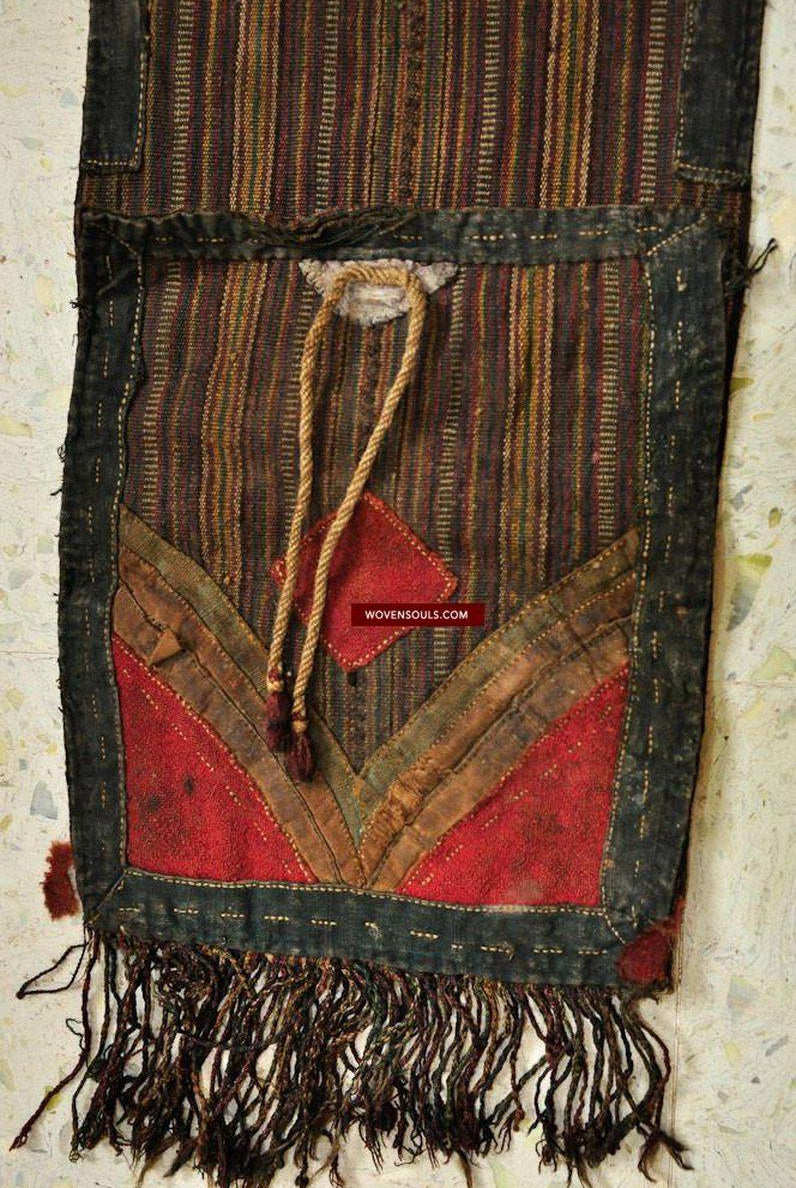 127 SOLD Tibetan Nomad's Double Salt Bag - Chanthang-WOVENSOULS-Antique-Vintage-Textiles-Art-Decor