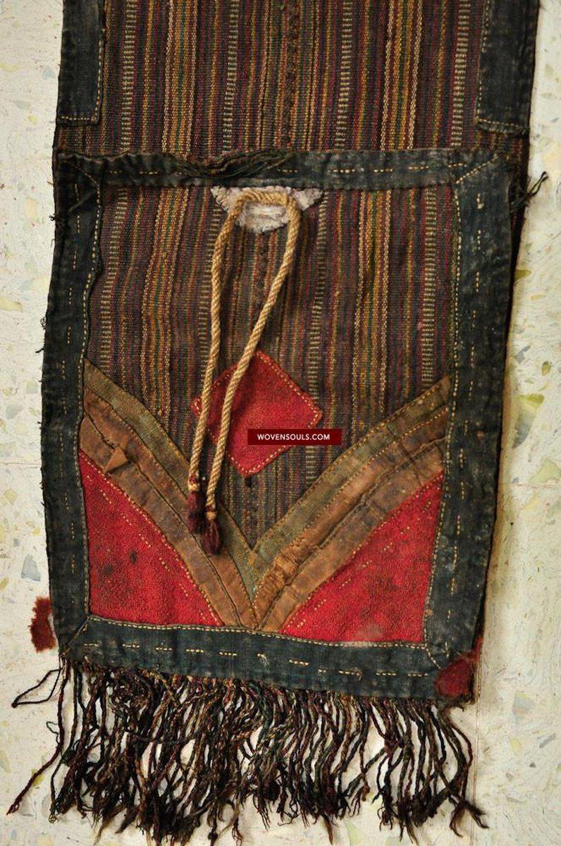 127 SOLD Tibetan Nomad's Double Salt Bag - Chanthang-WOVENSOULS-Antique-Vintage-Textiles-Art-Decor
