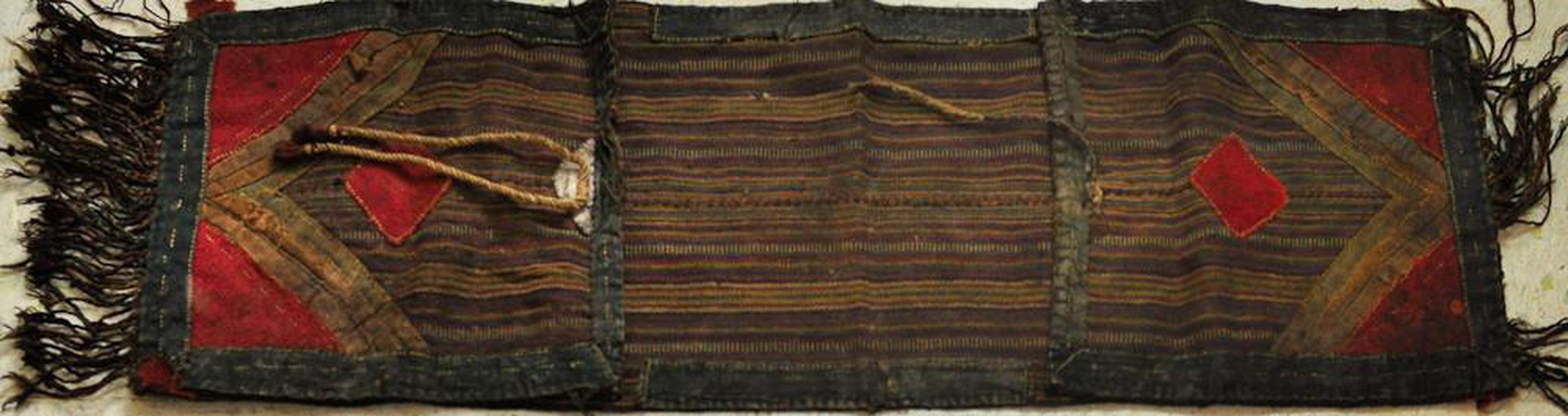 127 SOLD Tibetan Nomad's Double Salt Bag - Chanthang-WOVENSOULS-Antique-Vintage-Textiles-Art-Decor