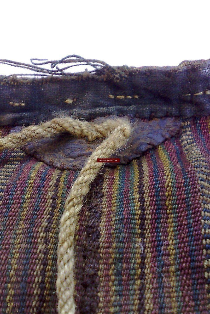 127 SOLD Tibetan Nomad's Double Salt Bag - Chanthang-WOVENSOULS-Antique-Vintage-Textiles-Art-Decor