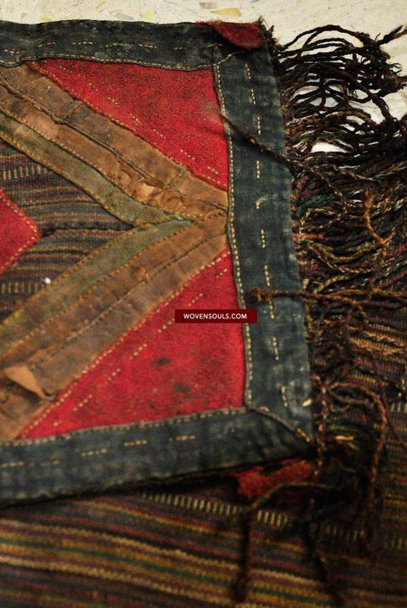 127 SOLD Tibetan Nomad's Double Salt Bag - Chanthang-WOVENSOULS-Antique-Vintage-Textiles-Art-Decor
