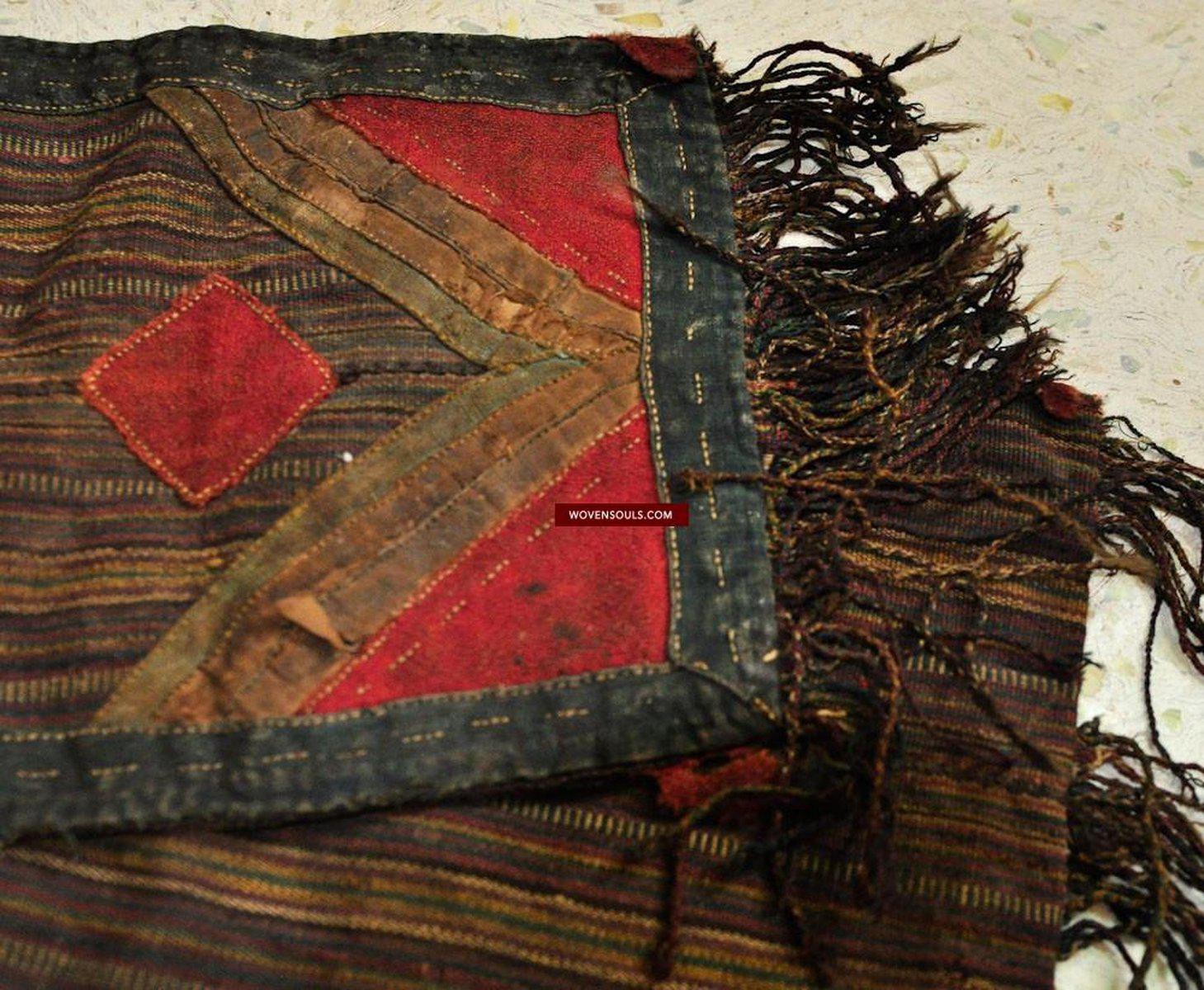 127 SOLD Tibetan Nomad's Double Salt Bag - Chanthang-WOVENSOULS-Antique-Vintage-Textiles-Art-Decor
