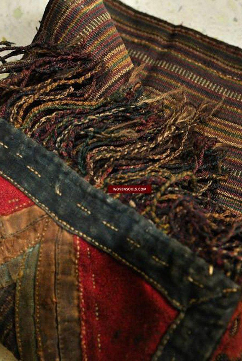127 SOLD Tibetan Nomad's Double Salt Bag - Chanthang-WOVENSOULS-Antique-Vintage-Textiles-Art-Decor