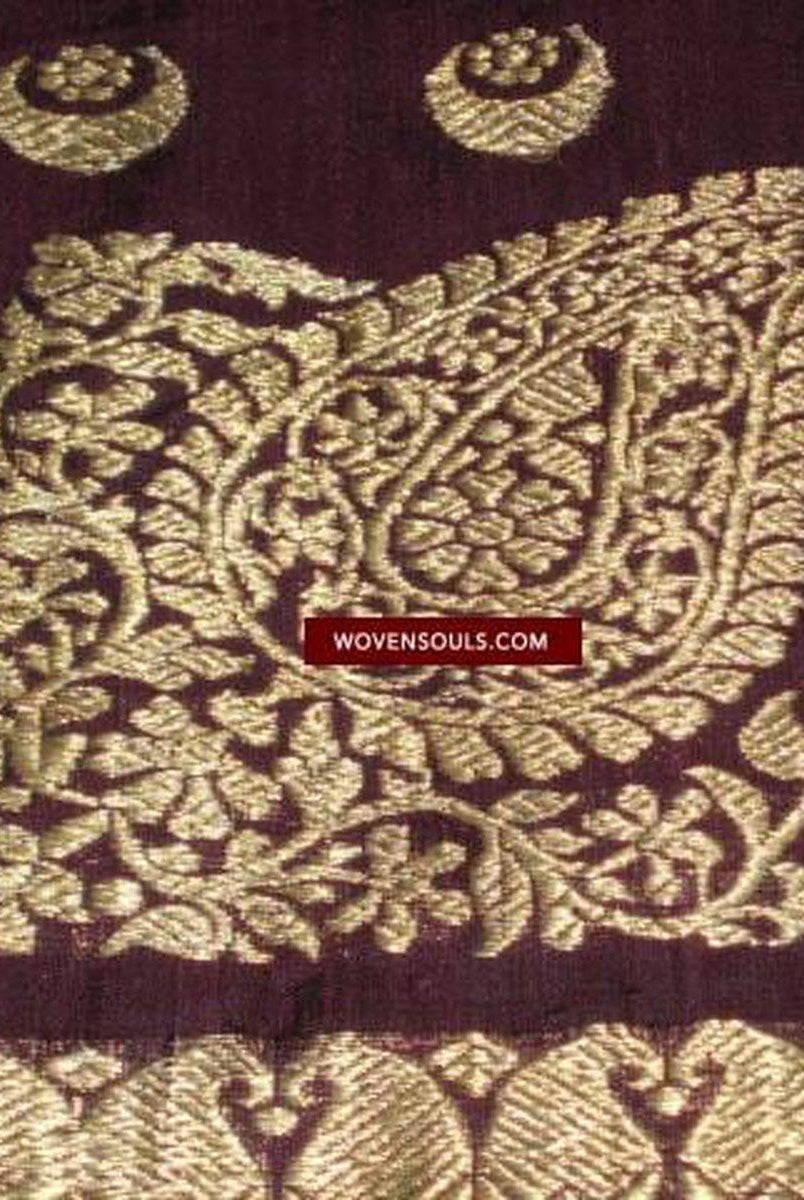 130 SOLD Old Banarasi Sari with Precious metal content in Zari-WOVENSOULS-Antique-Vintage-Textiles-Art-Decor