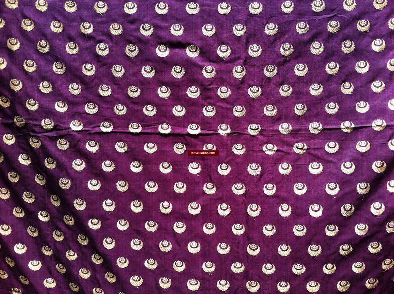 130 SOLD Old Banarasi Sari with Precious metal content in Zari-WOVENSOULS-Antique-Vintage-Textiles-Art-Decor