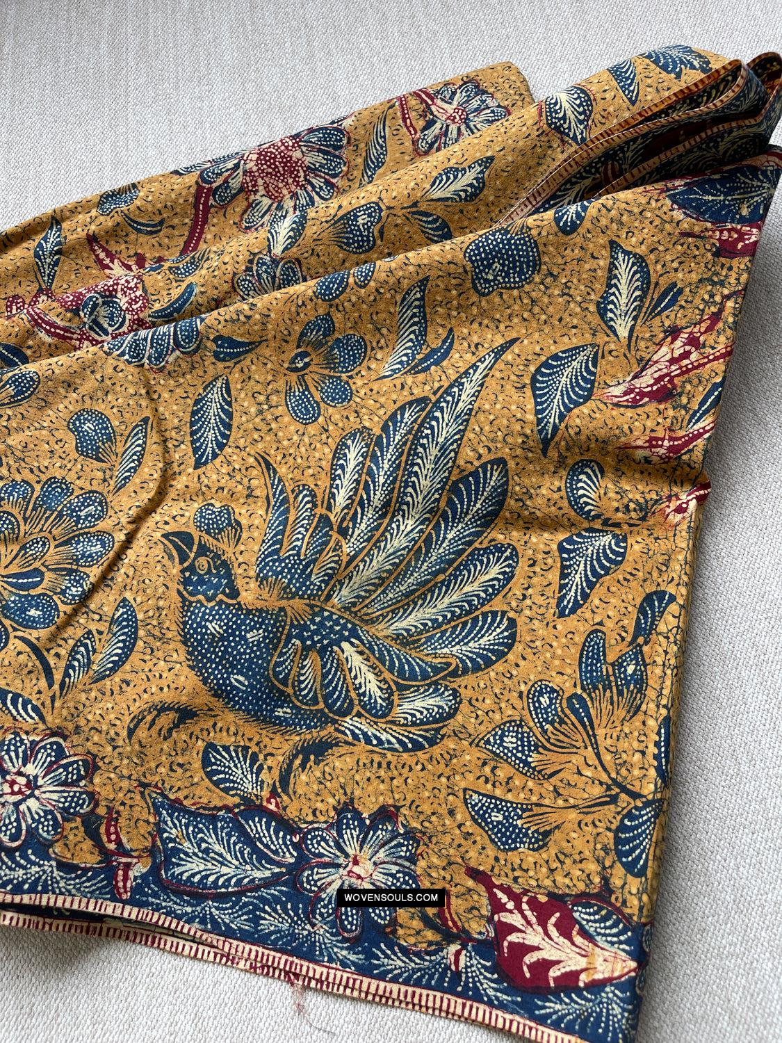 1304 SOLD Signed Antique Batik Tiga Negeri Textile Art from Indonesia - Butterflies-WOVENSOULS Antique Textiles & Art Gallery