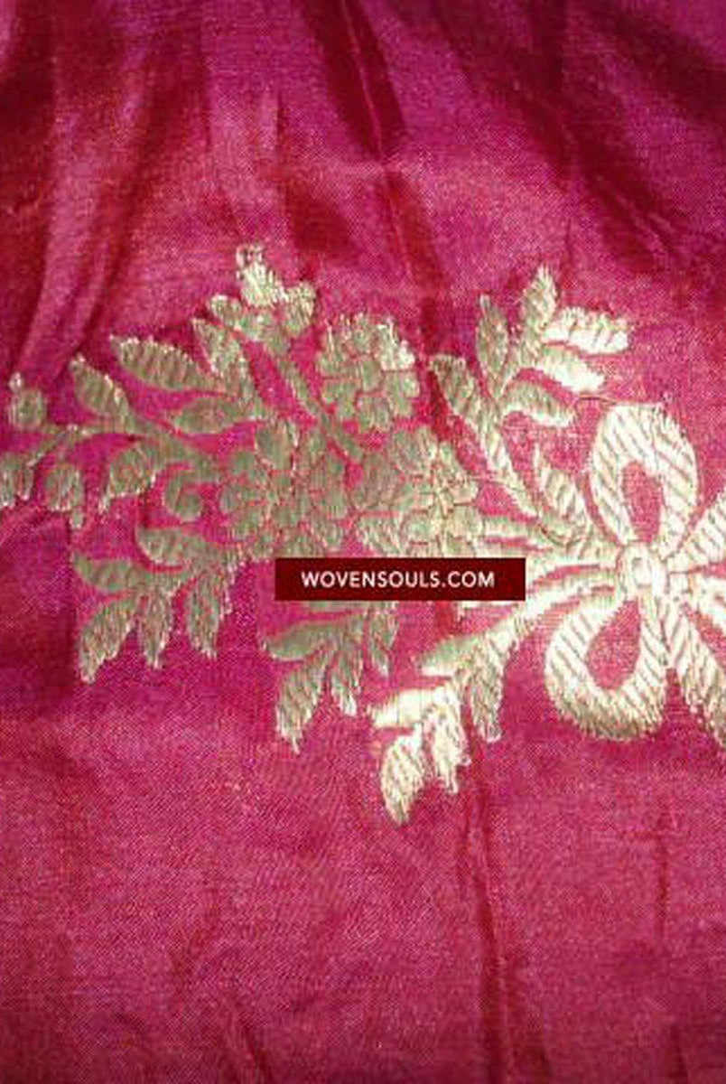 131 Real Zari Bridal Saree Fragment with woven Blessing Inscription - SOLD-WOVENSOULS-Antique-Vintage-Textiles-Art-Decor