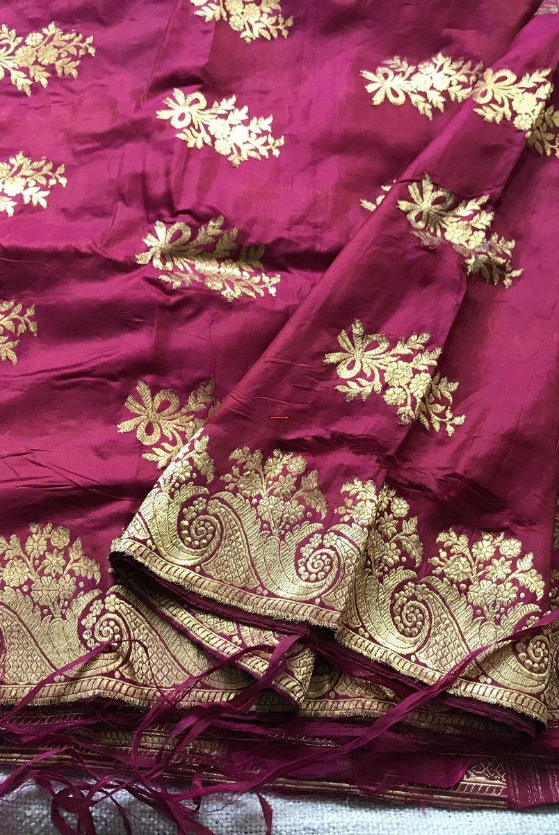 131 Real Zari Bridal Saree Fragment with woven Blessing Inscription - SOLD-WOVENSOULS-Antique-Vintage-Textiles-Art-Decor