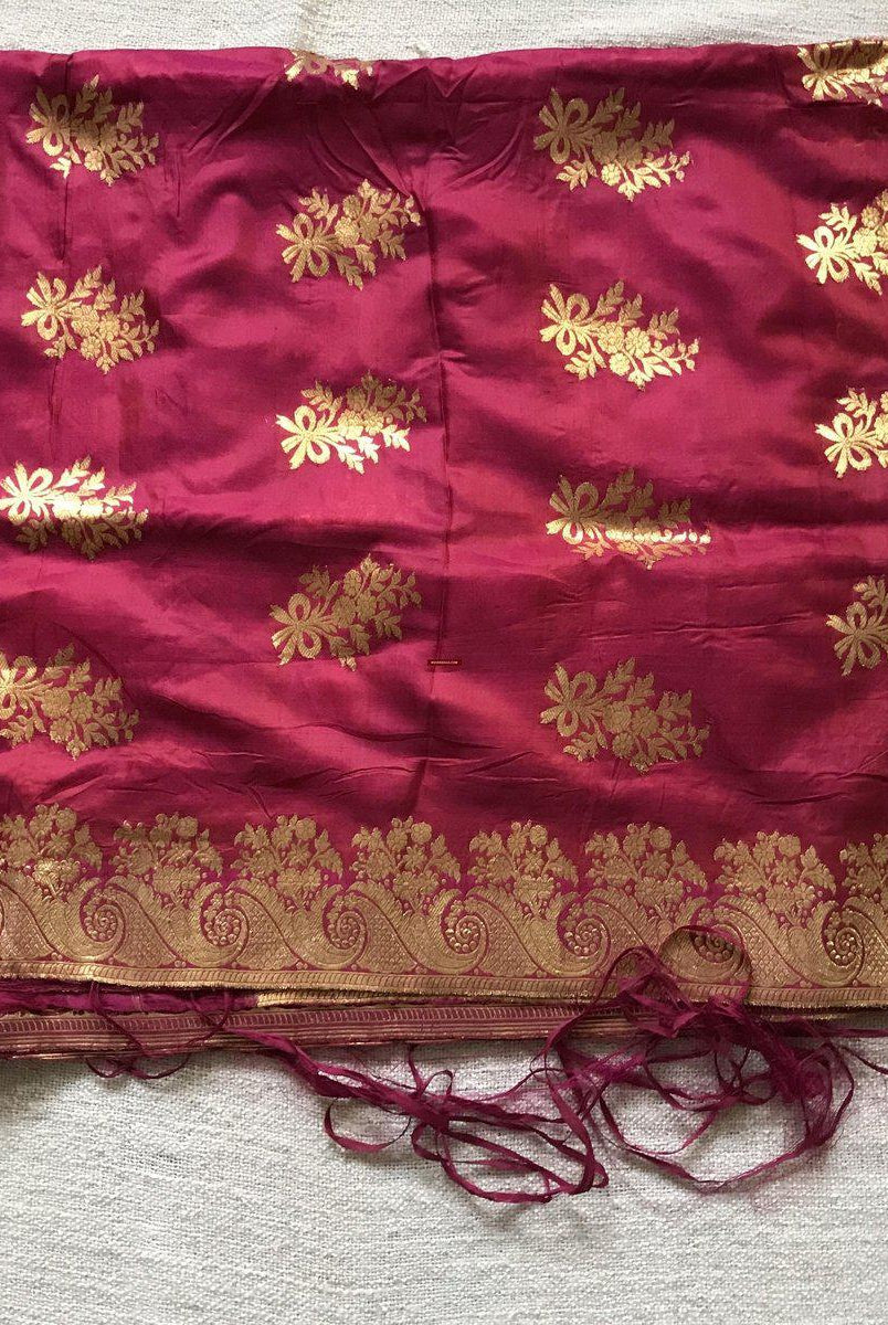 131 Real Zari Bridal Saree Fragment with woven Blessing Inscription - SOLD-WOVENSOULS-Antique-Vintage-Textiles-Art-Decor