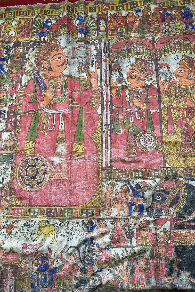 135 dipinti antichi completi di Pabuji ki Phad-WOVENSOULS-Arredamento artistico-tessile-vintage-antico