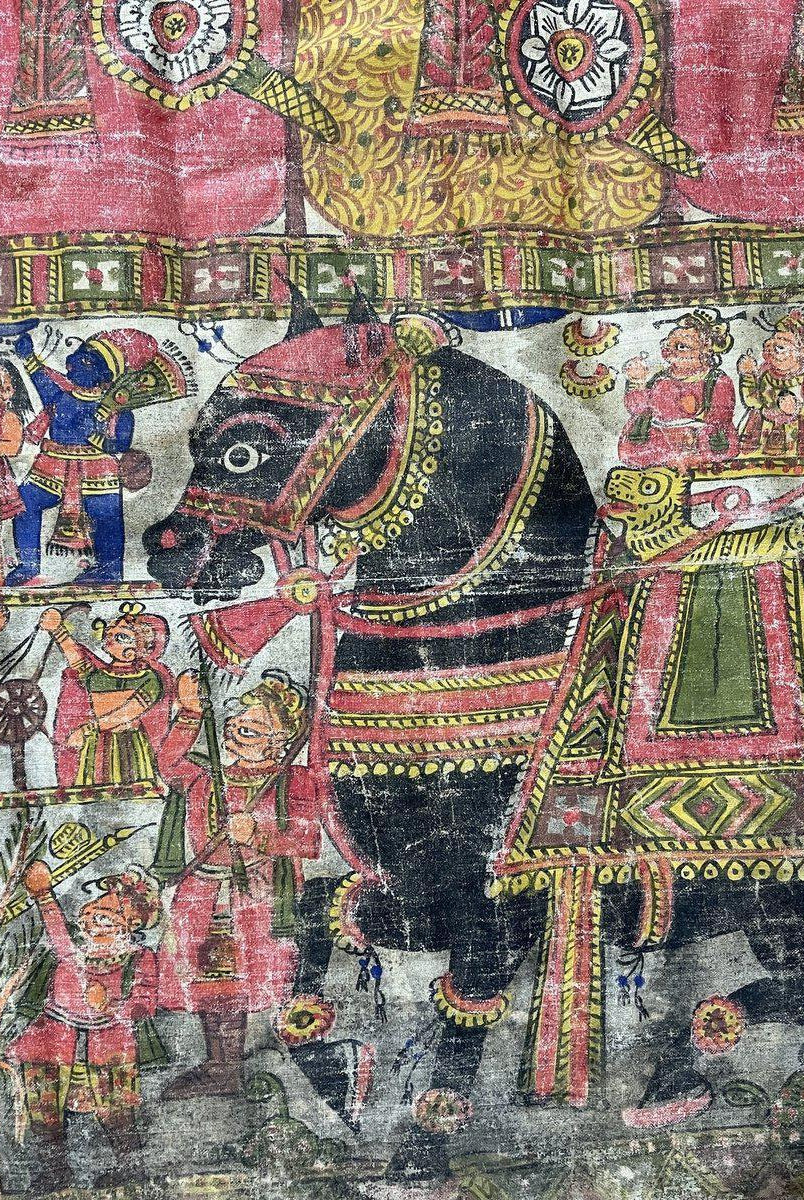 135 dipinti antichi completi di Pabuji ki Phad-WOVENSOULS-Arredamento artistico-tessile-vintage-antico