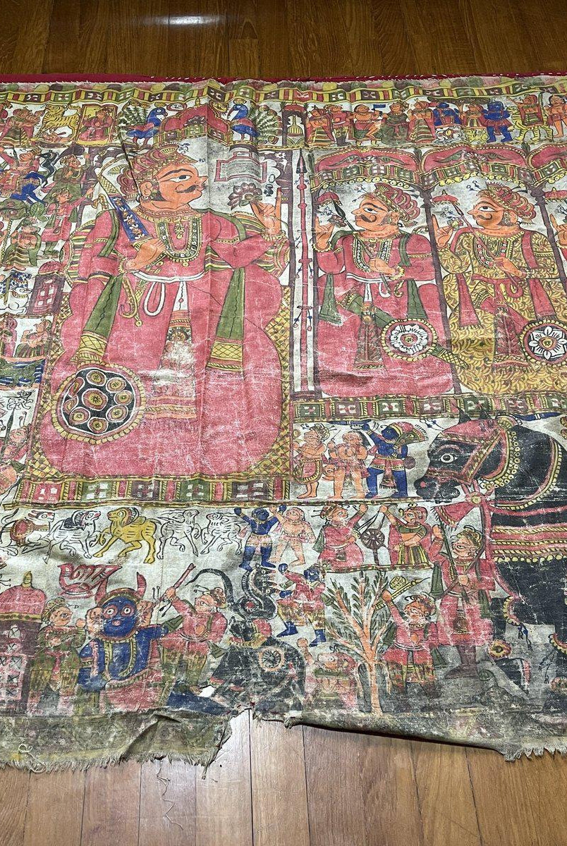 135 dipinti antichi completi di Pabuji ki Phad-WOVENSOULS-Arredamento artistico-tessile-vintage-antico