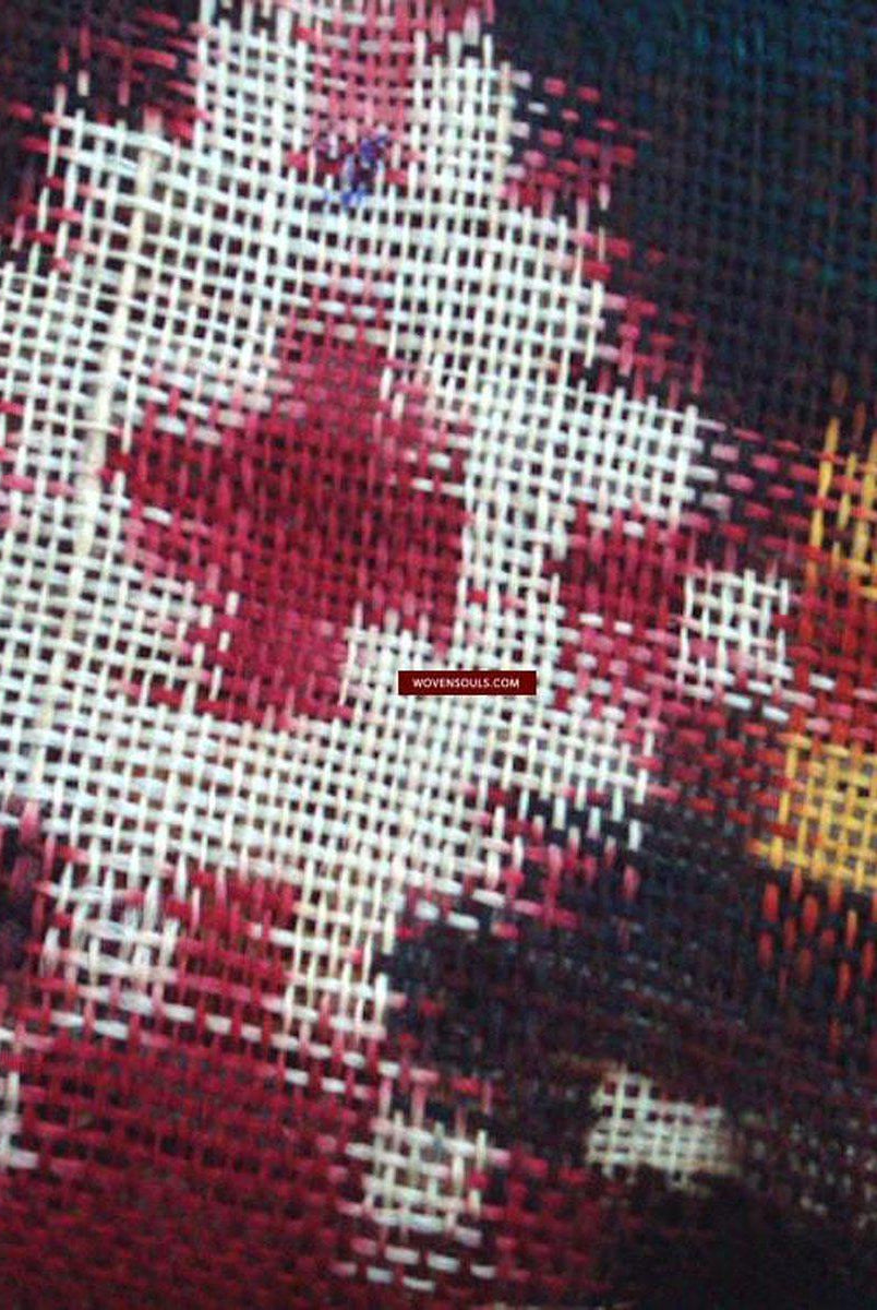 137 VERKAUFT Altes Webererbstück Patan Patola Doppel-Ikat-Sari-Fragment - A-WOVENSOULS-Antike-Vintage-Textilien-Kunst-Dekor
