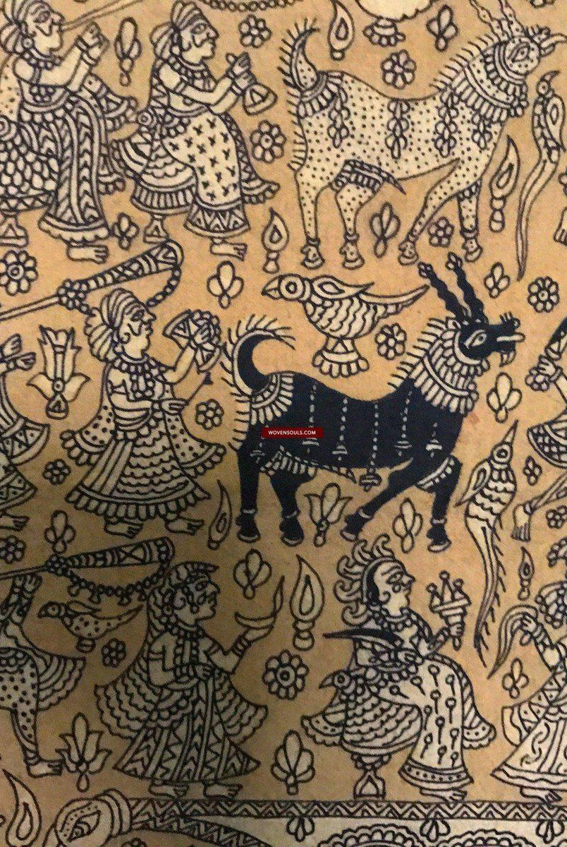 138 opere d'arte superfine Mata Ni Pachedi Kalamkari - qualità museale-WOVENSOULS-Arredamento artistico-tessile-vintage-antico