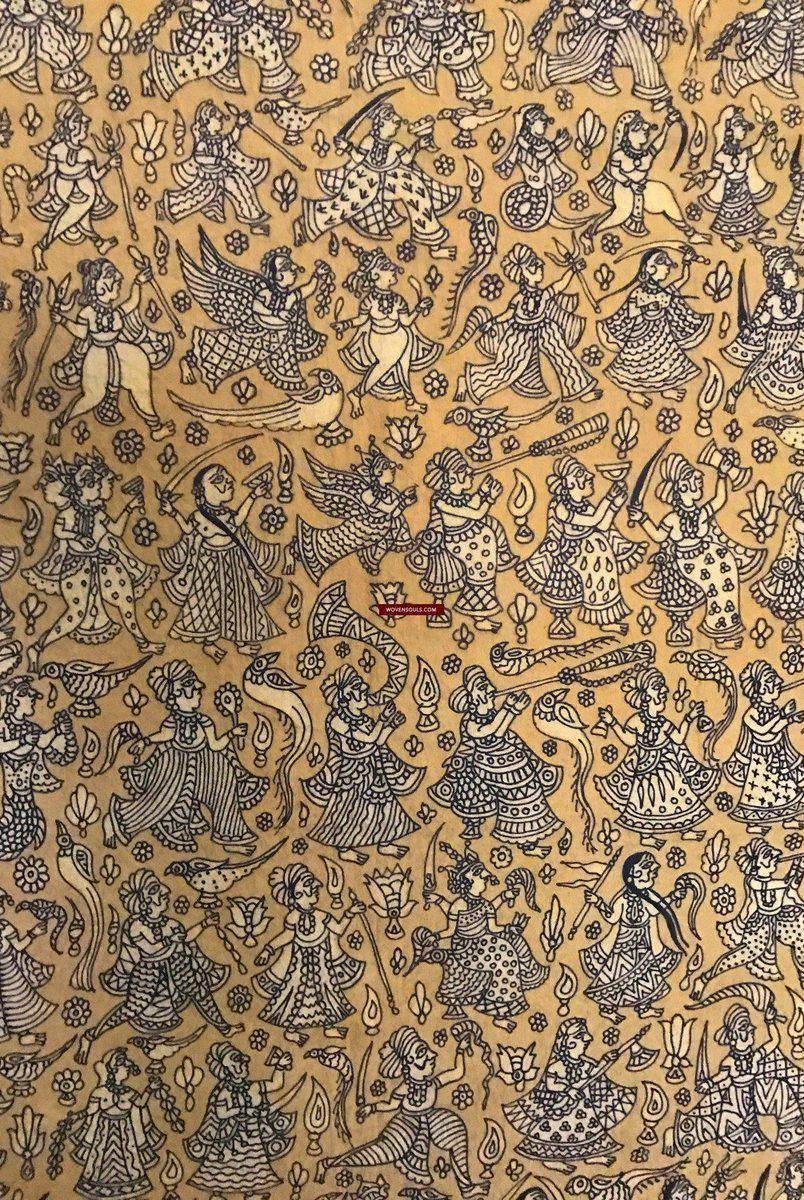 138 opere d'arte superfine Mata Ni Pachedi Kalamkari - qualità museale-WOVENSOULS-Arredamento artistico-tessile-vintage-antico