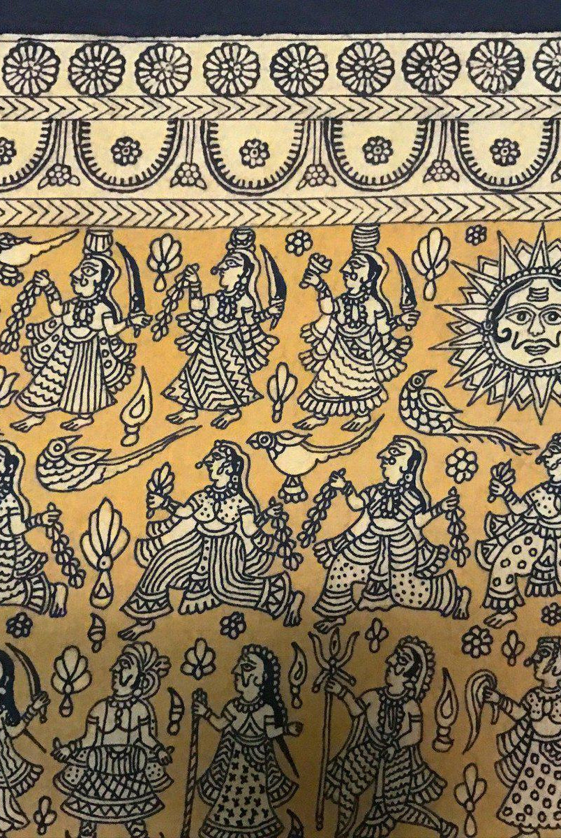 138 opere d'arte superfine Mata Ni Pachedi Kalamkari - qualità museale-WOVENSOULS-Arredamento artistico-tessile-vintage-antico