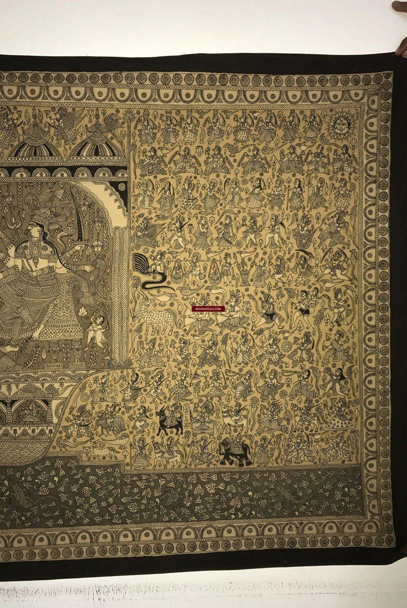 138 opere d'arte superfine Mata Ni Pachedi Kalamkari - qualità museale-WOVENSOULS-Arredamento artistico-tessile-vintage-antico