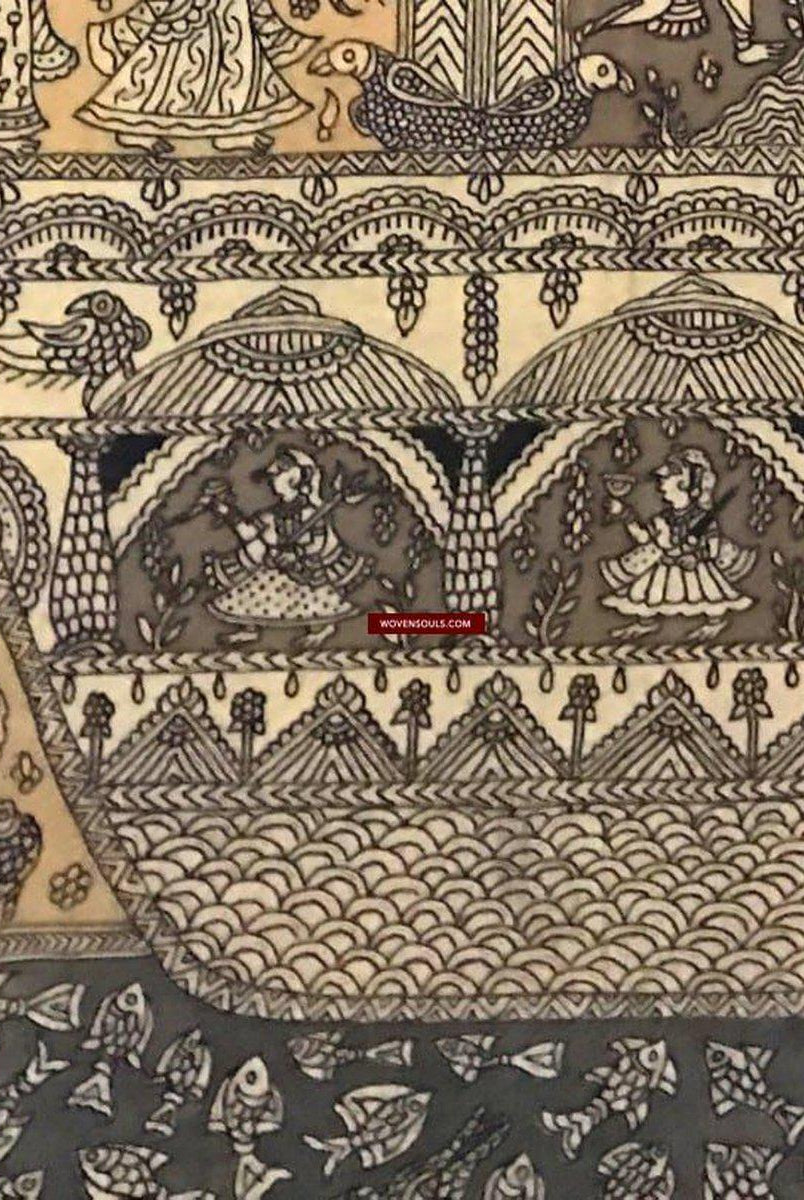 138 opere d'arte superfine Mata Ni Pachedi Kalamkari - qualità museale-WOVENSOULS-Arredamento artistico-tessile-vintage-antico