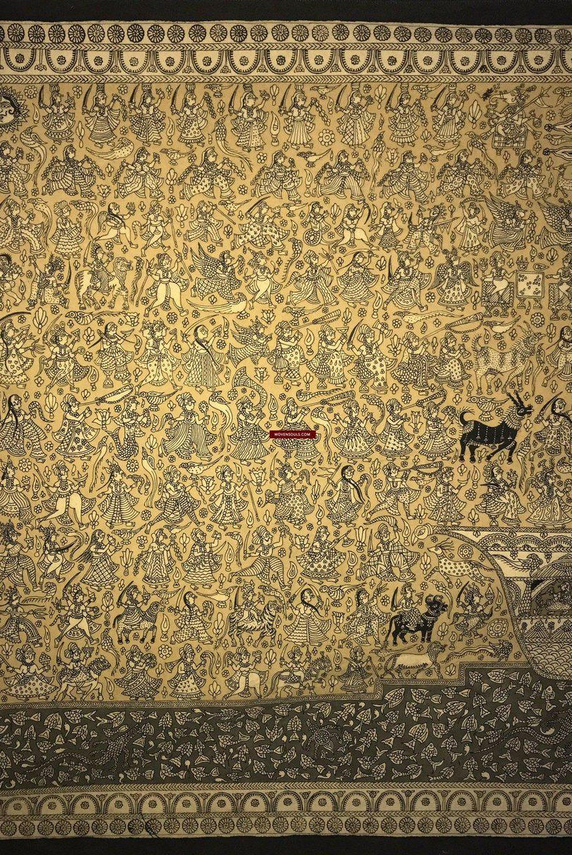 138 opere d'arte superfine Mata Ni Pachedi Kalamkari - qualità museale-WOVENSOULS-Arredamento artistico-tessile-vintage-antico
