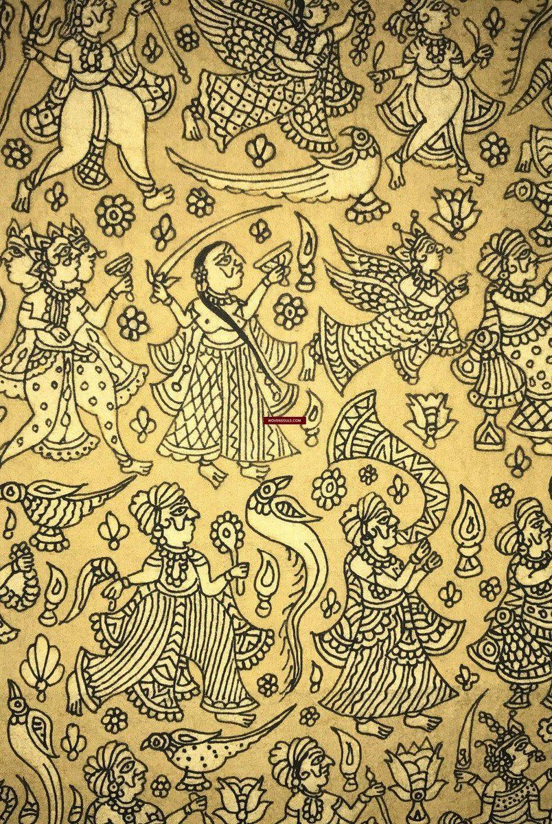 138 opere d'arte superfine Mata Ni Pachedi Kalamkari - qualità museale-WOVENSOULS-Arredamento artistico-tessile-vintage-antico
