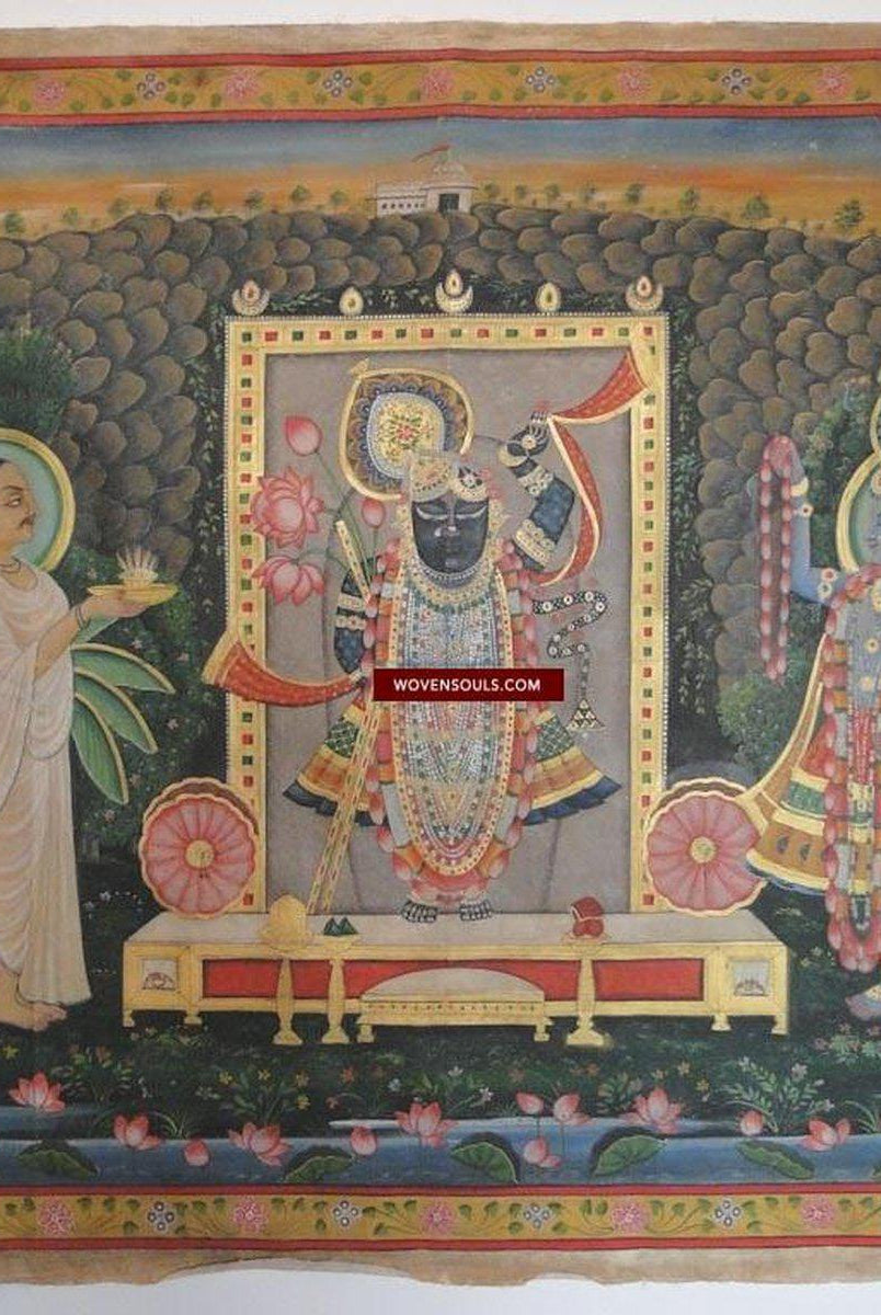 140 SOLD - Nathdwara Srinathji Pichvai Pichwai Painting-WOVENSOULS-Antique-Vintage-Textiles-Art-Decor