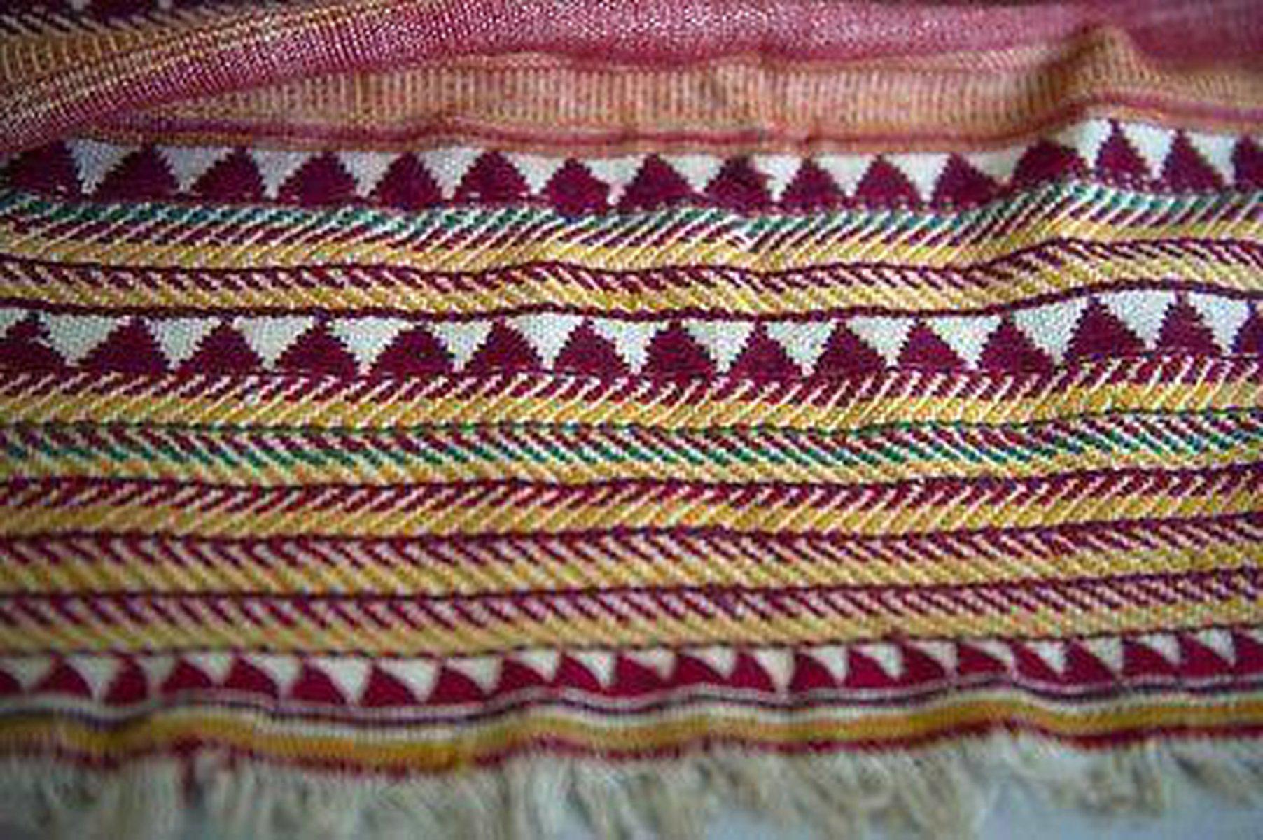 141 SOLD Rare Vintage Orissa Odisha Gond Tribal Shawl - Handspun Cotton-WOVENSOULS-Antique-Vintage-Textiles-Art-Decor