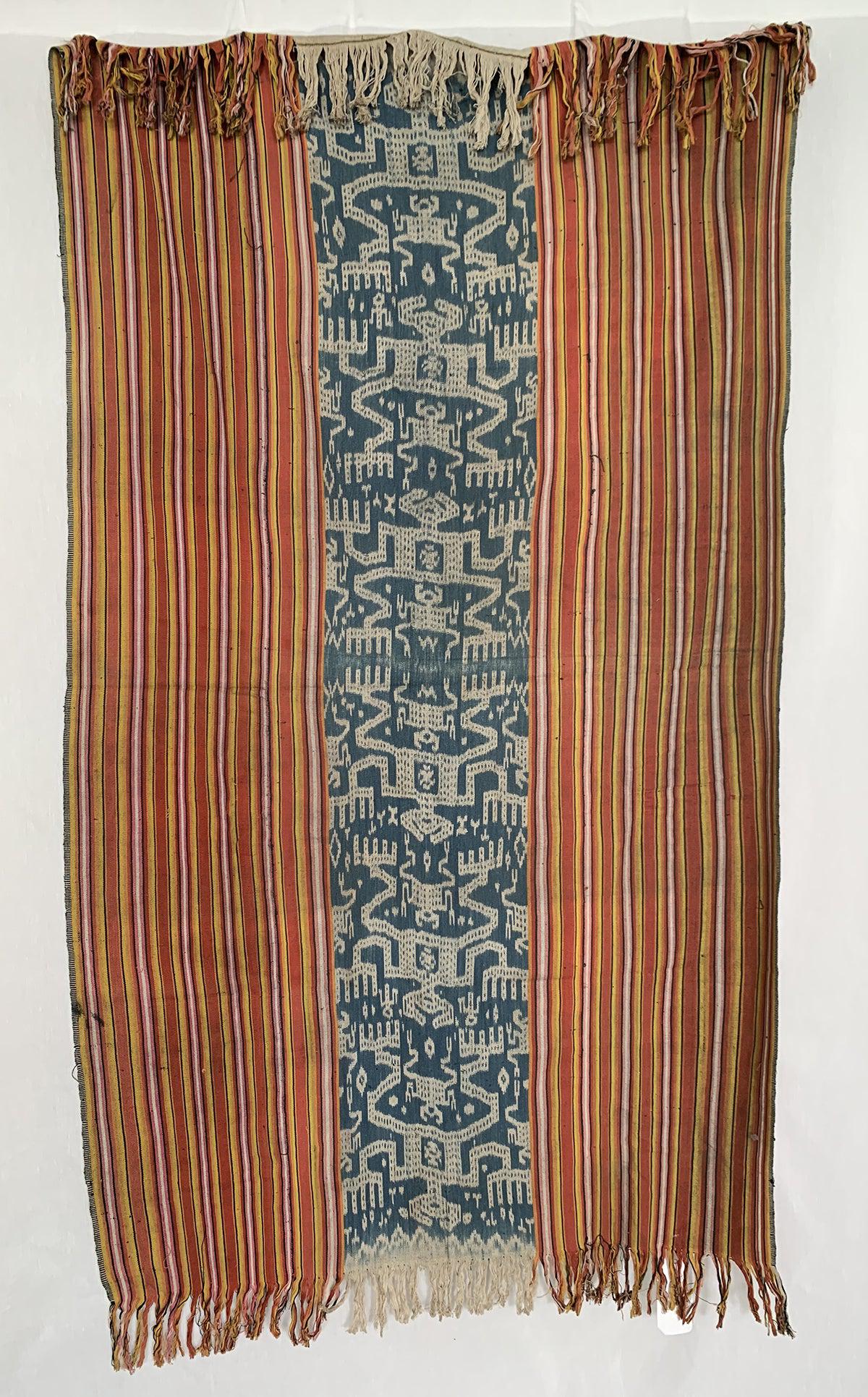 1454 Old Figurative Ikat Timor w Anthropomorphic figures-WOVENSOULS Antique Textiles & Art Gallery