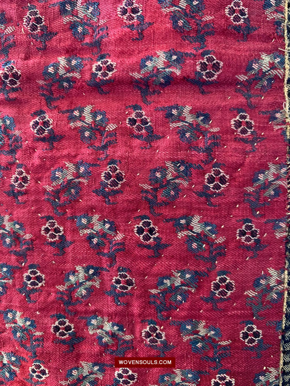 1469 Antique Kashmir Prayer Mat Pashmina-WOVENSOULS Antique Textiles & Art Gallery