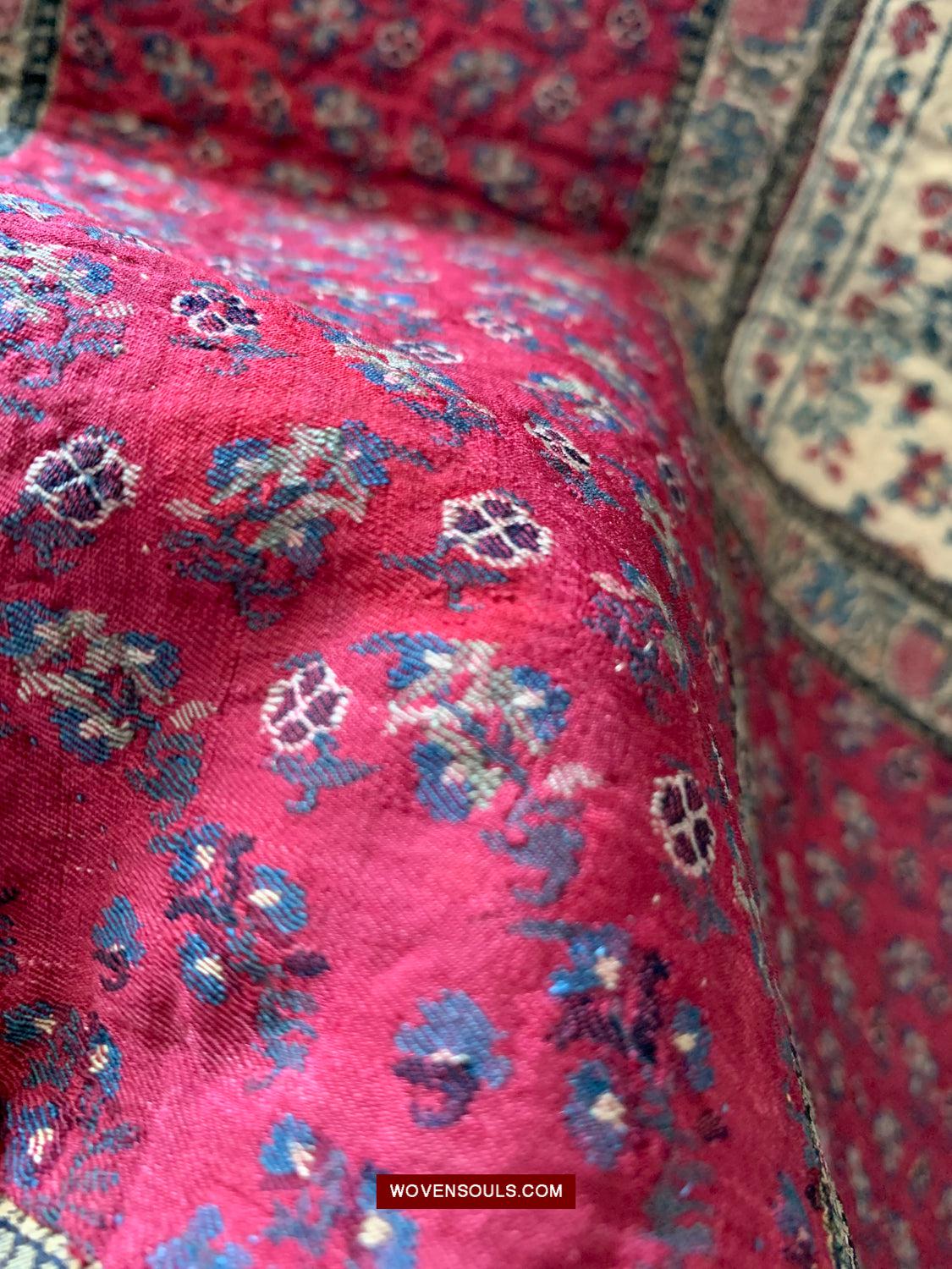 1469 Antique Kashmir Prayer Mat Pashmina-WOVENSOULS Antique Textiles & Art Gallery