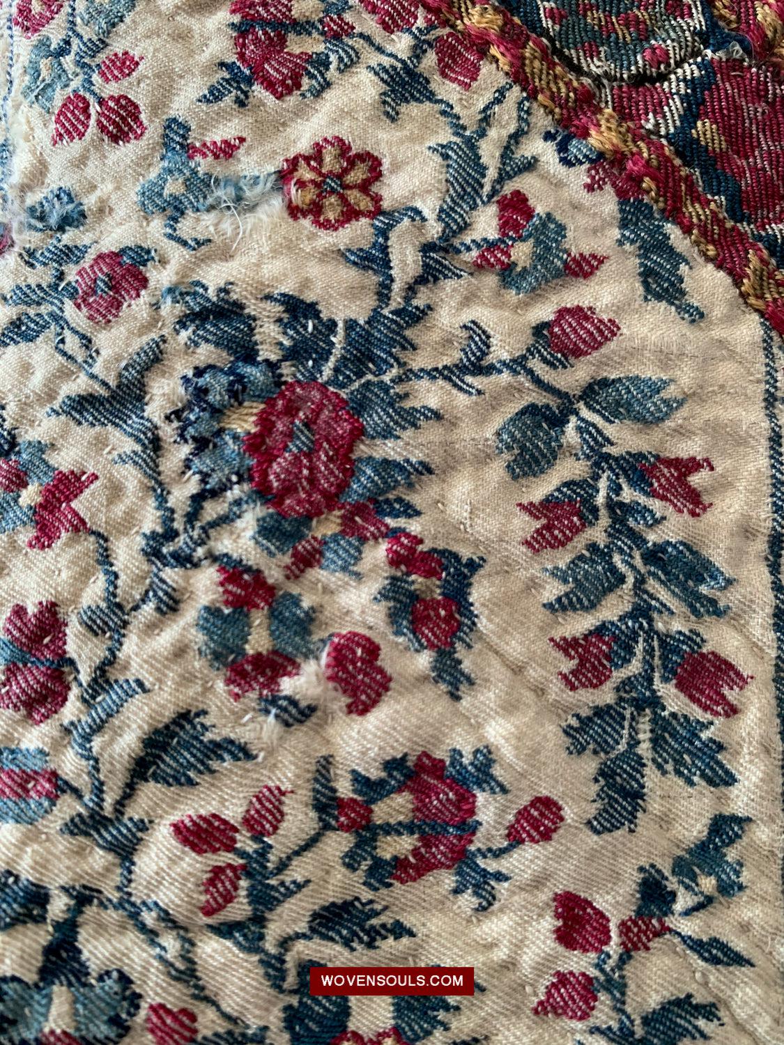 1469 Antique Kashmir Prayer Mat Pashmina-WOVENSOULS Antique Textiles & Art Gallery